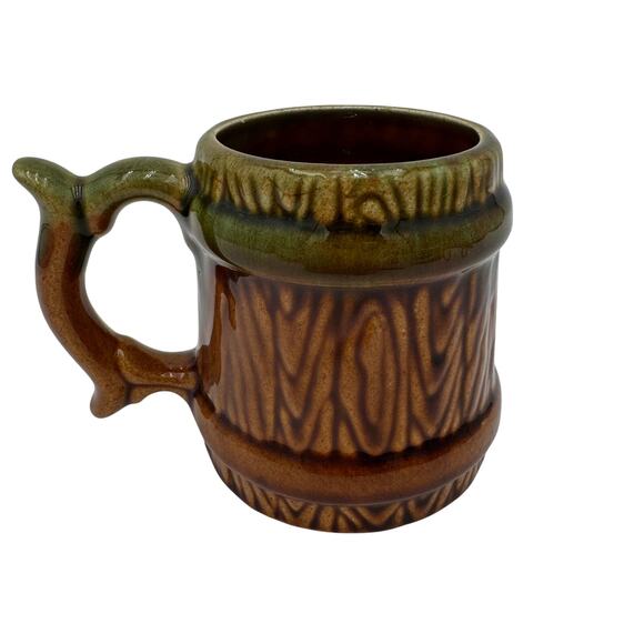 Vintage Woody Coffee Mug Barrel Wood Grain - Picture 3 of 7